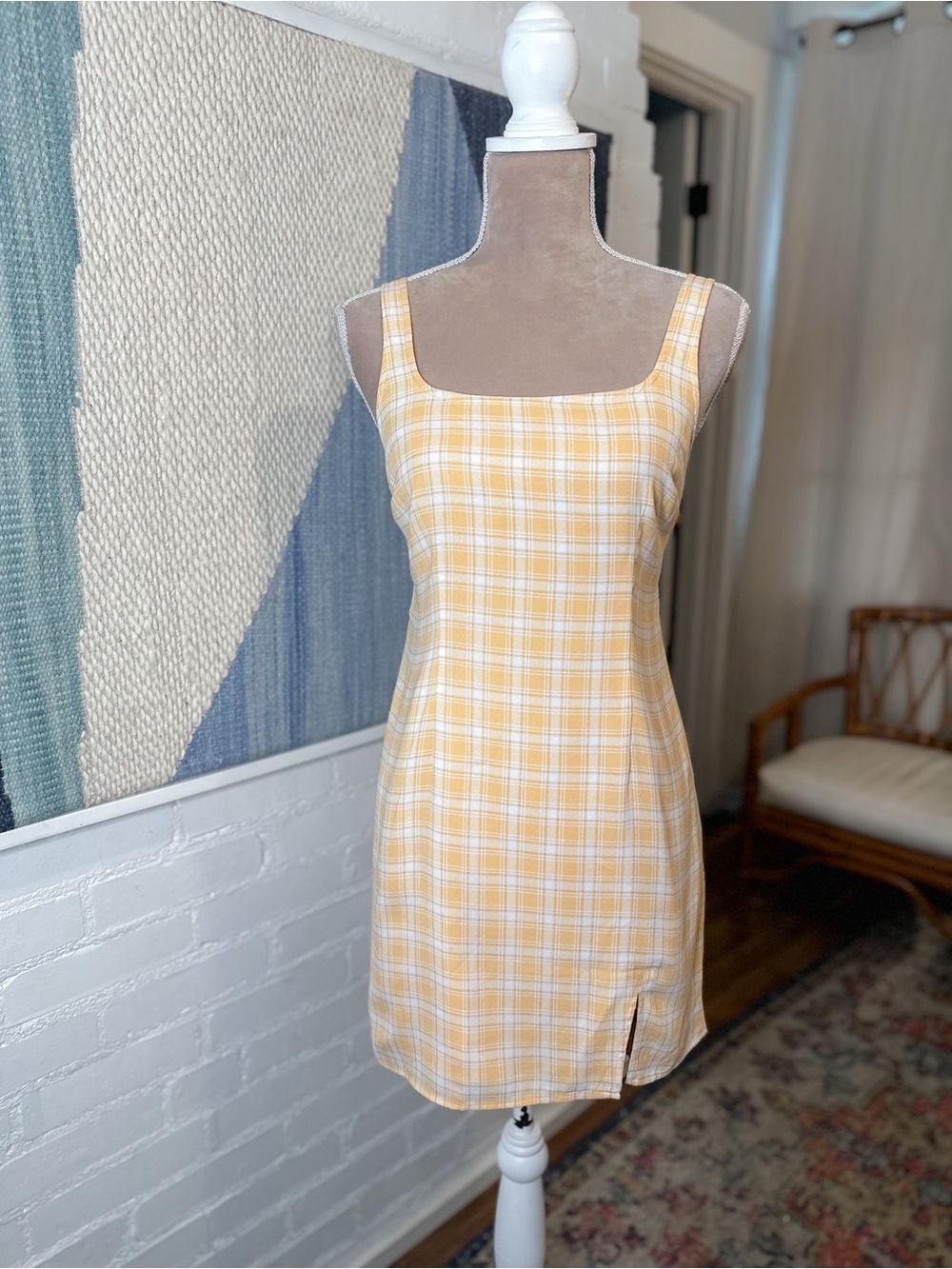 Hollister Creamsicle Orange Plaid Mini Dress